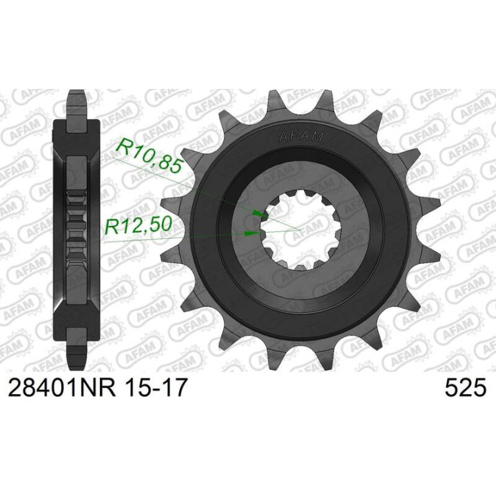Pignon AFAM acier anti-bruit - 525 28401NR-16 | Oxmoto
