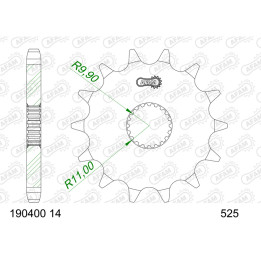 Pignon AFAM acier standard - 525 190400-14 | Oxmoto