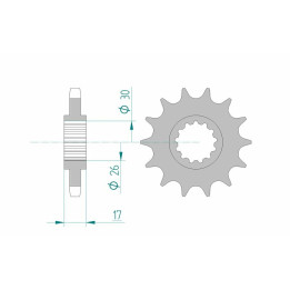 Pignon AFAM acier standard - 530 20603-17 | Oxmoto