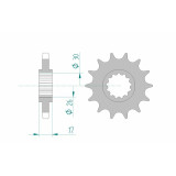 Pignon AFAM acier standard - 530 20603-17 | Oxmoto