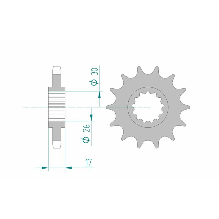 Pignon AFAM acier standard - 530 20603-17 | Oxmoto