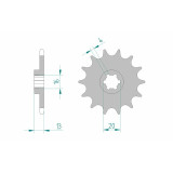 Pignon AFAM acier standard - 520 94214-12 | Oxmoto