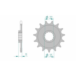 Pignon AFAM acier standard - 520 37400-13 | Oxmoto