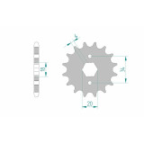 Pignon AFAM acier standard - 428 20200-14 | Oxmoto