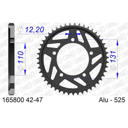 Couronne AFAM alu standard - 525 165800K-47 | Oxmoto