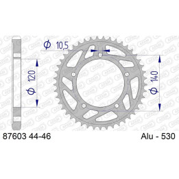 Couronne AFAM alu standard - 530 87603K-44 | Oxmoto