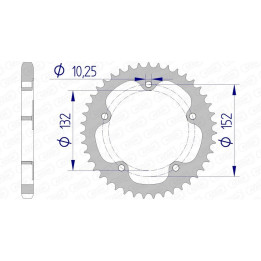 Couronne AFAM alu standard - 525 93836K-41 | Oxmoto
