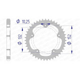 Couronne AFAM alu standard - 525 93836K-41 | Oxmoto