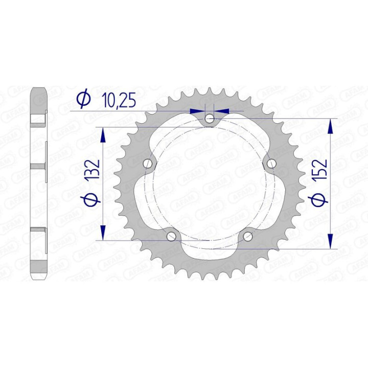 Couronne AFAM alu standard - 525 93836K-41 | Oxmoto