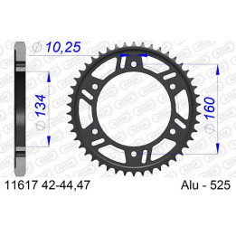 Couronne AFAM alu standard - 525 11617K-42 | Oxmoto