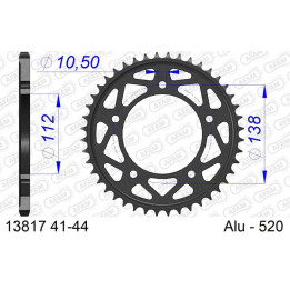 Couronne AFAM alu standard - 520 13817K-42 | Oxmoto