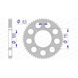 Couronne AFAM alu standard - 428 93117K-56 | Oxmoto