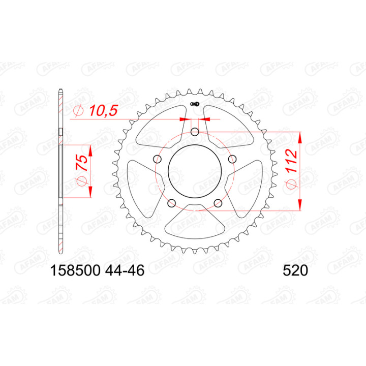 Couronne AFAM acier standard - 520 158500-45 | Oxmoto
