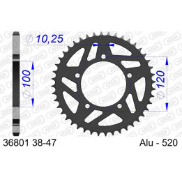 Couronne AFAM alu standard - 520 36801K-45 | Oxmoto
