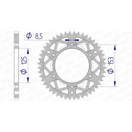 Couronne AFAM alu standard - 520 11212K-43 | Oxmoto