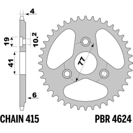 Couronne AFAM alu standard - 415 72105K-40 | Oxmoto