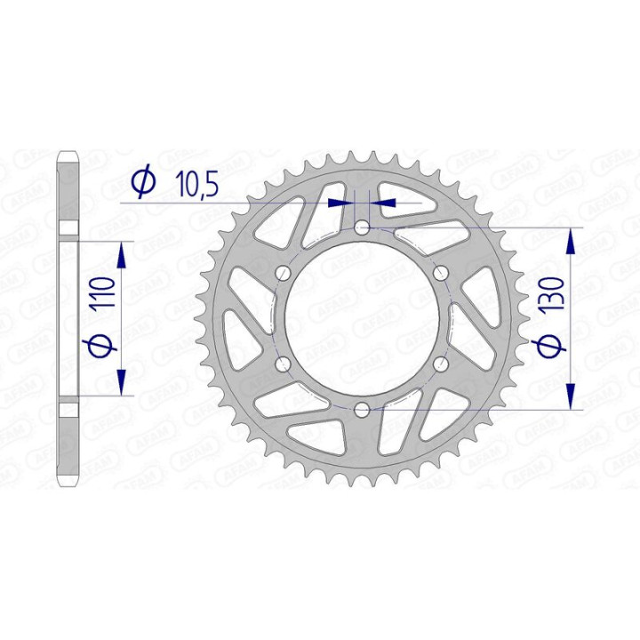 Couronne AFAM alu standard - 520 13814K-40 | Oxmoto