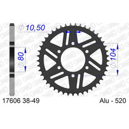 Couronne AFAM alu standard - 520 17606K-48 | Oxmoto