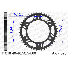 Couronne AFAM alu standard - 520 11618K-45 | Oxmoto