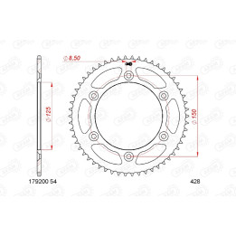 Couronne AFAM acier standard - 428 179200-60 | Oxmoto
