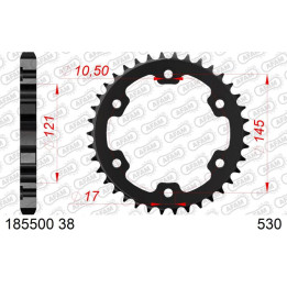 Couronne AFAM acier standard - 530 185500-38 | Oxmoto