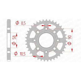 Couronne AFAM acier standard - 428 10201-51 | Oxmoto