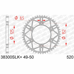 Couronne AFAM acier anti-boue - 520 38300SLK+50 | Oxmoto