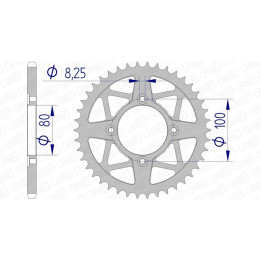 Couronne AFAM alu standard - 520 93320K-42 | Oxmoto