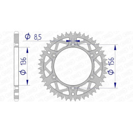 Couronne AFAM alu anti-boue - 520 15206+52 | Oxmoto
