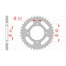 Couronne AFAM acier standard - 420 12101-41 | Oxmoto