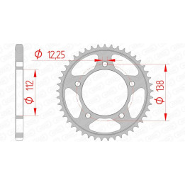 Couronne AFAM acier standard - 525 10613-42 | Oxmoto