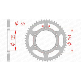 Couronne AFAM acier anti-boue - 520 10212SLK+49 | Oxmoto