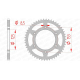 Couronne AFAM acier anti-boue - 520 10212SLK+49 | Oxmoto