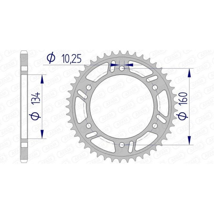 Kit chaîne AFAM 520 XHR4 - 16/40-114 - Couronne alu standard