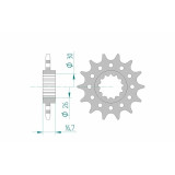 Kit chaîne AFAM 520 XHR4 - 16/40-114 - Couronne alu standard