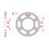 Kit chaîne AFAM 520 XSR4- 15/46-102 - Couronne acier standard
