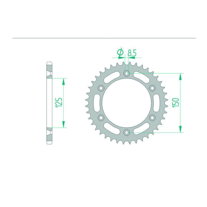 Kit chaîne AFAM 520 XSR4 - 16/41-116 - Couronne acier standard
