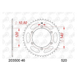 Kit chaîne AFAM 520 XHR4 - 14/46-118 - Couronne acier standard