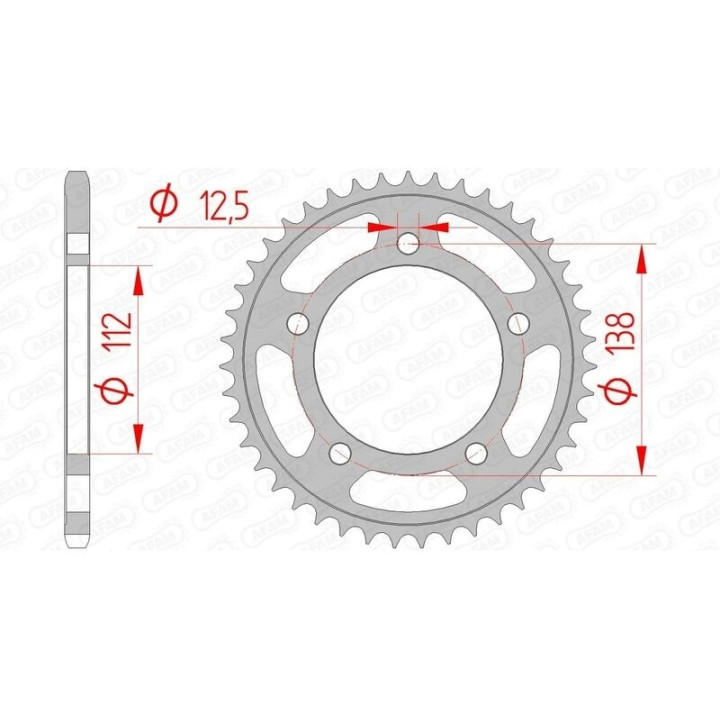 Kit chaîne AFAM 520 XSR4 - 17/38-118 - Couronne acier standard