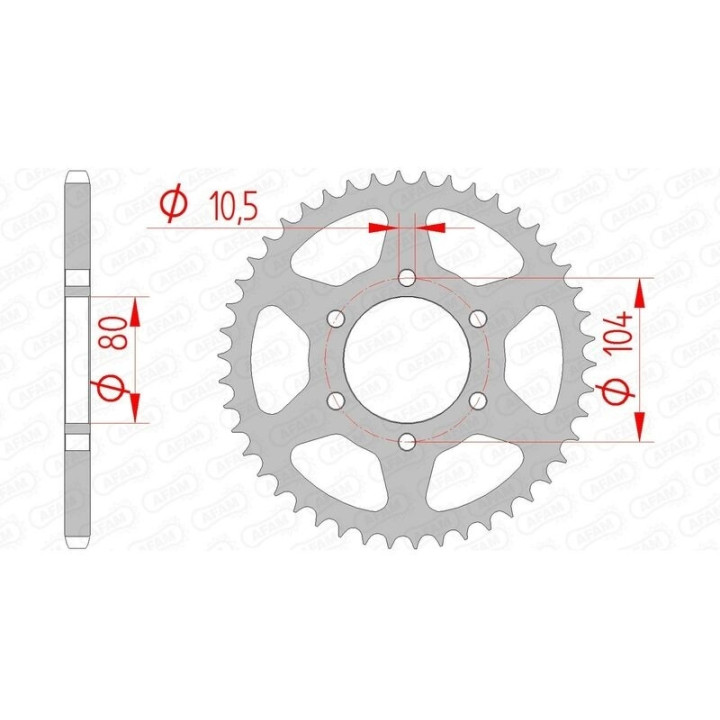 Kit chaîne AFAM 520 XHR4 - 15/46-114 - Couronne acier standard