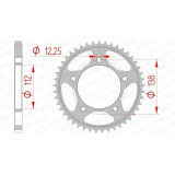 Kit chaîne AFAM 525 XSR4 - 17/41-122 - Couronne acier standard