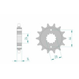 Kit chaîne AFAM 525 XSR4 - 17/41-122 - Couronne acier standard