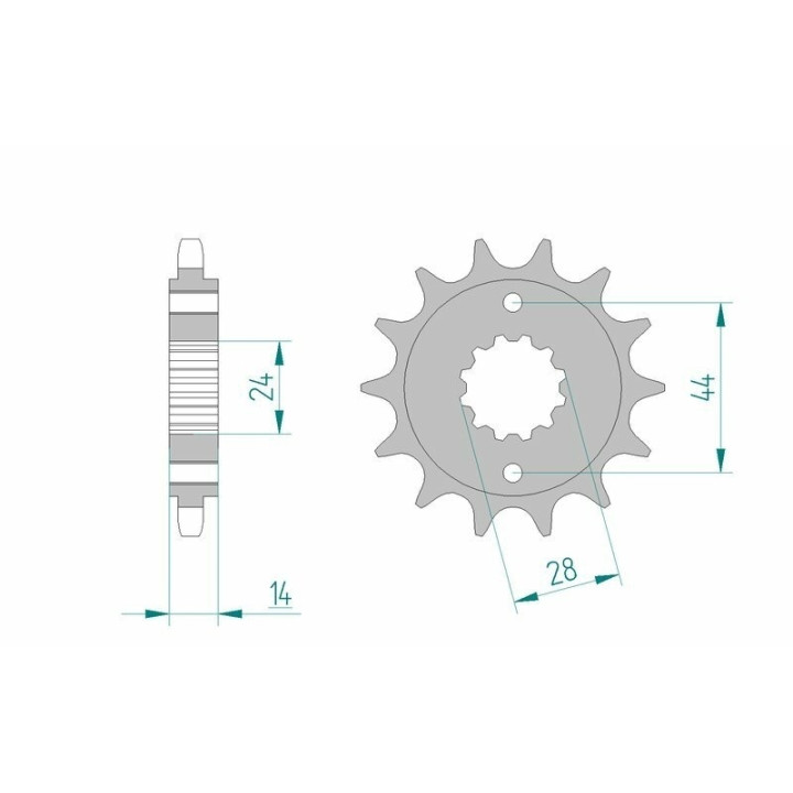 Kit chaîne AFAM 525 XSR4 - 17/41-122 - Couronne acier standard