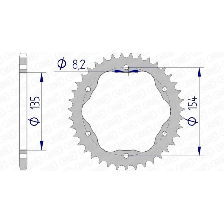 Kit chaîne AFAM 520 XHR4 - 16/41-114 - Couronne alu standard - Necessite un porte couronne AFAM