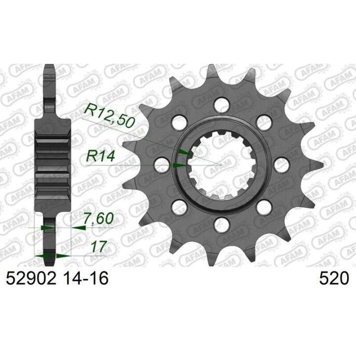 Kit chaîne AFAM 520 XHR4 - 15/42-116 - Couronne alu standard