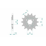 Kit chaîne AFAM 520 XSR4 - 16/42-114 - Couronne acier standard