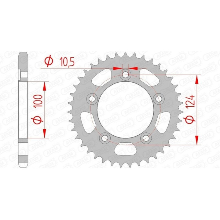 Kit chaîne AFAM 525 XHR4 - 15/36-96 - Couronne acier standard 3072800
