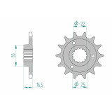 Kit chaîne AFAM 525 XHR4 - 15/36-96 - Couronne acier standard 3072800