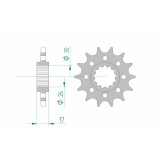 Kit chaîne AFAM 525 XHR4 - 16/42-116 - Couronne alu standard