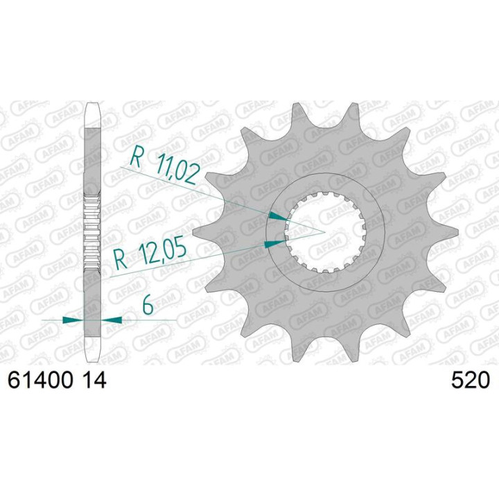 Kit chaîne AFAM 520 XSR4 - 14/42-102 - Couronne acier standard